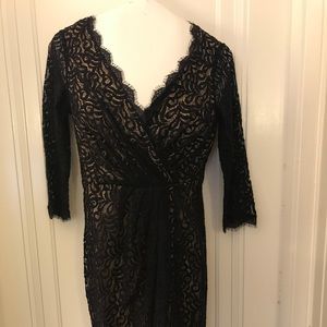 Asianna Papell Lace 3/4 Sleeve Dress